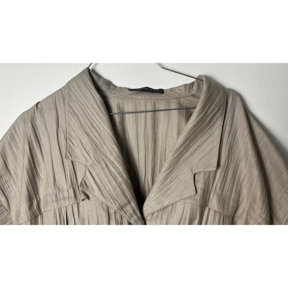 LOUIS FERAUD PLEATS ARCHIVAL SAFARI BUTTON UP SHIRT  S - Picture 3 of 14